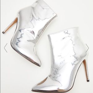Silver Patent Ankle Boot
